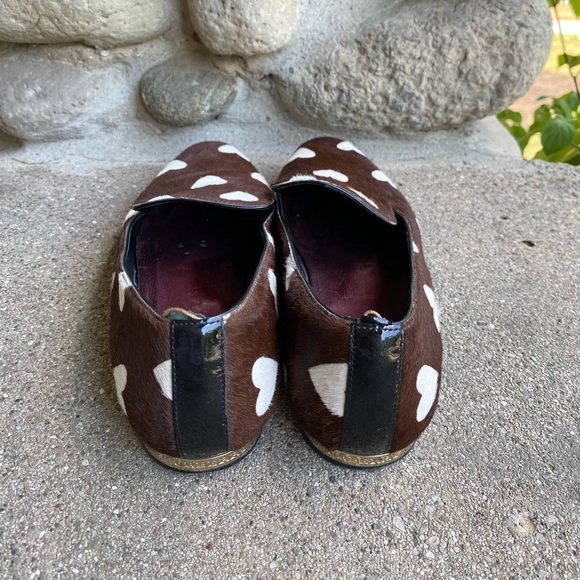 Burberry Brown Pony Hair Heart Loafers - 37 - Picture 6 of 12